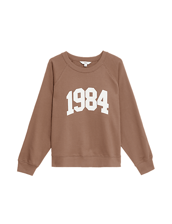 Pure Cotton Slogan Sweatshirt