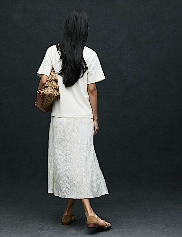 Cotton Rich Sheer Panel T-Shirt Dress - NZ