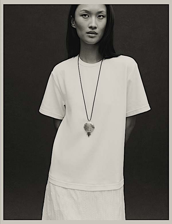 Cotton Rich Sheer Panel T-Shirt Dress - NZ