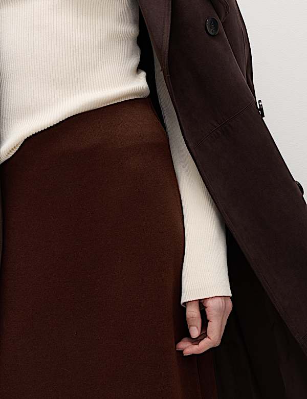 Bequemer Midi-Bleistiftrock aus Baumwollmix - AT