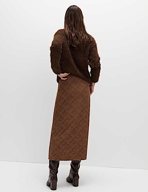 Midaxi-Rock mit Spitze - DE