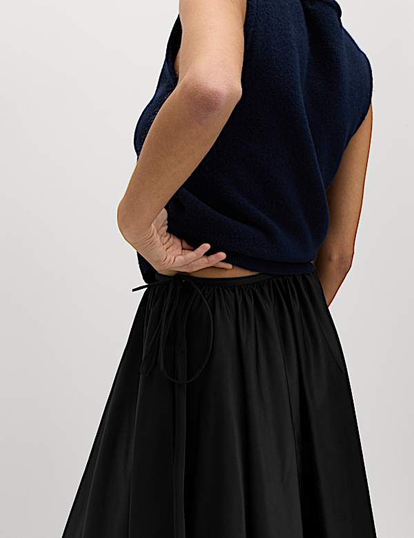 Taffeta Midi Circle Skirt - AT