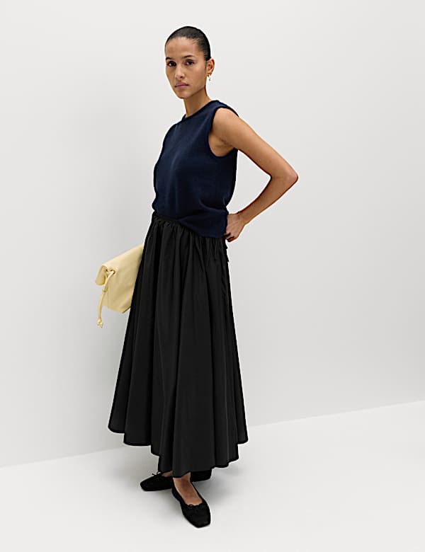 Taffeta Midi Circle Skirt - AT