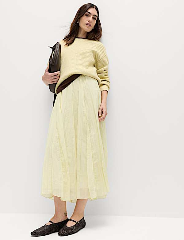 Textured Midaxi Circle Skirt