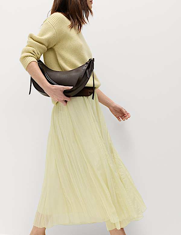 Textured Midaxi Circle Skirt