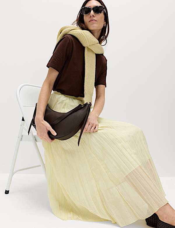 Textured Midaxi Circle Skirt