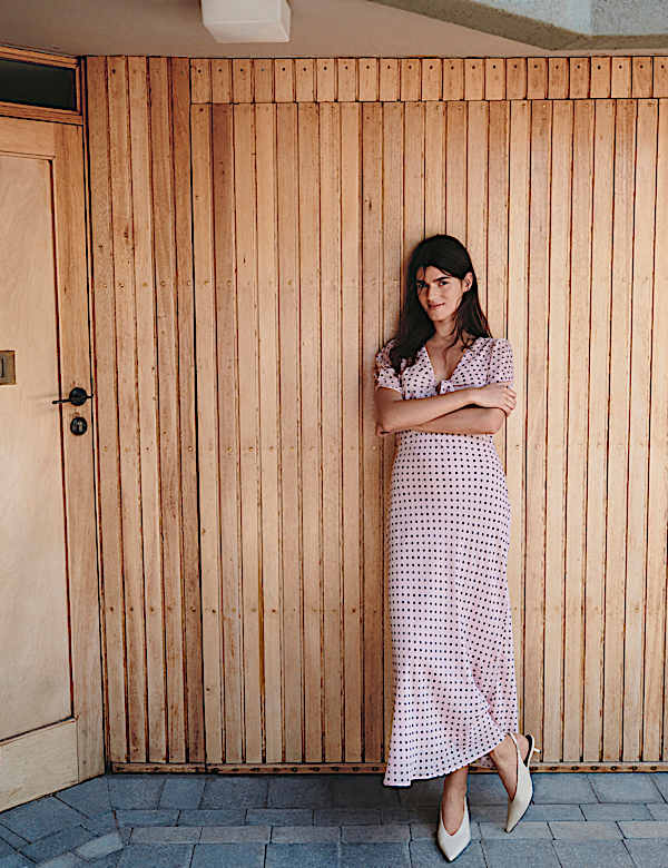 Polka Dot Puff Sleeve Midaxi Tea Dress