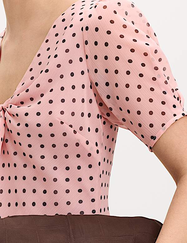 Polka Dot Puff Sleeve Midaxi Tea Dress - NO
