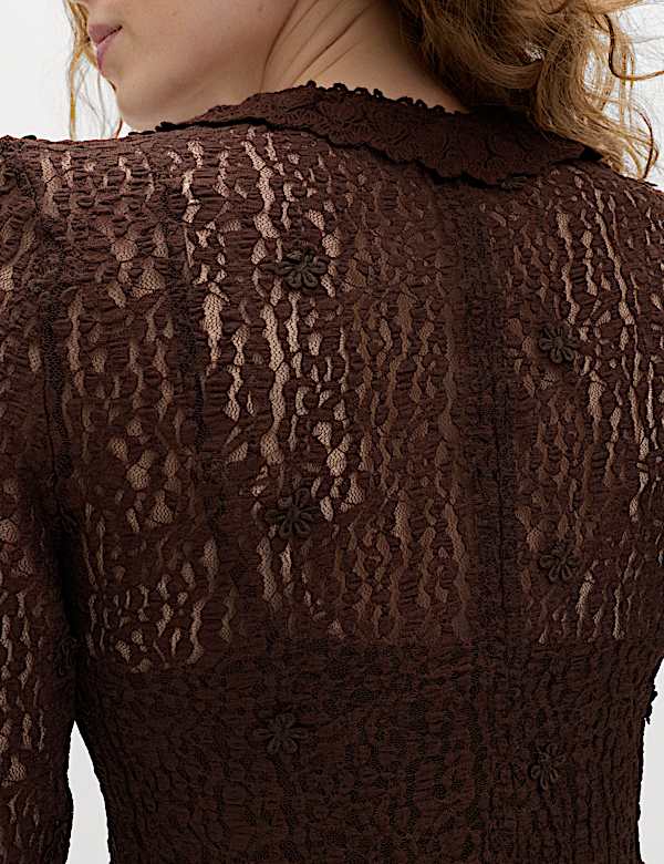 Jersey Floral Lace Midaxi Bodycon Dress - EE
