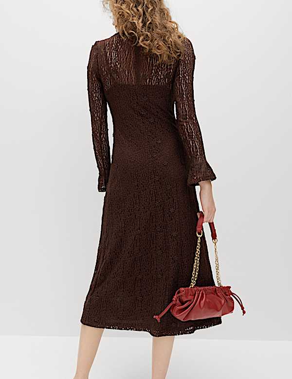 Jersey Floral Lace Midaxi Bodycon Dress - EE