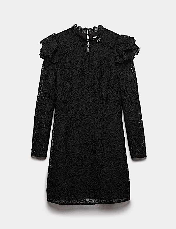 Lace High Neck Mini Column Dress