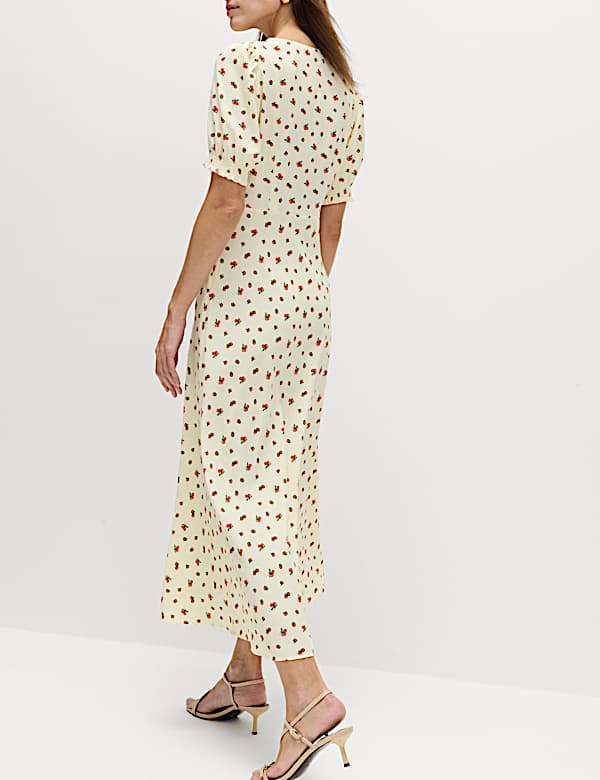 Ruched Midi Tea Dress - IL