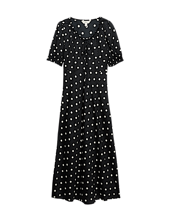 Ruched Midi Tea Dress