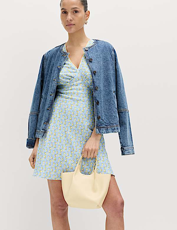 Printed Floral Mini Tea Dress