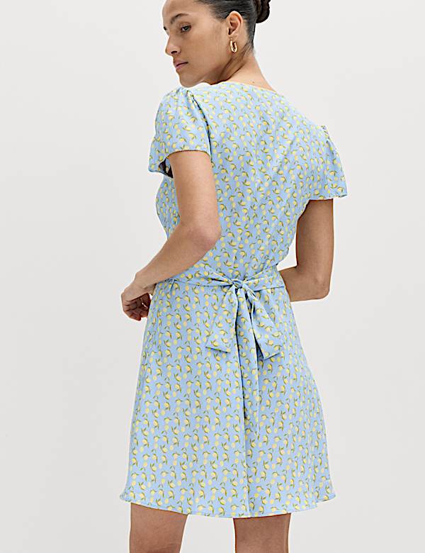 Printed Floral Mini Tea Dress