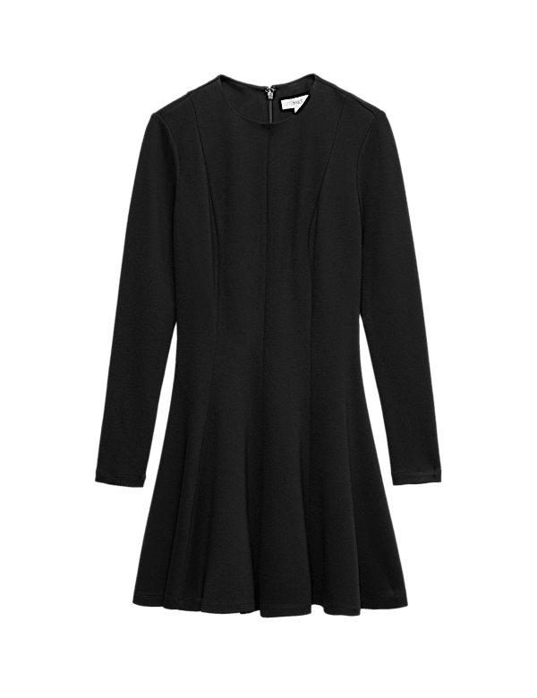 Jersey Crew Neck Mini Skater Dress