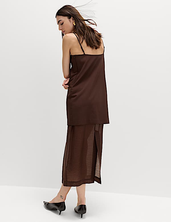 Strappy Midi Drop Waist Column Dress - BG