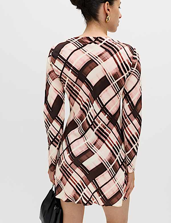 Checked Mini Slip Dress - KR