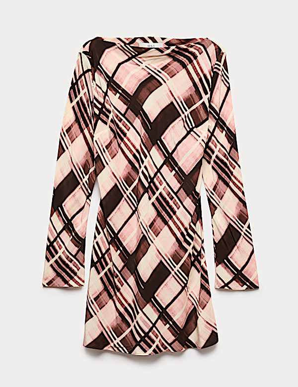 Checked Mini Slip Dress - KR