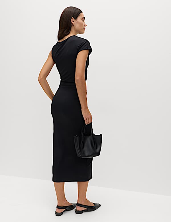 Midaxi-Bodycon-Kleid aus Jersey mit Metalldetails - DE