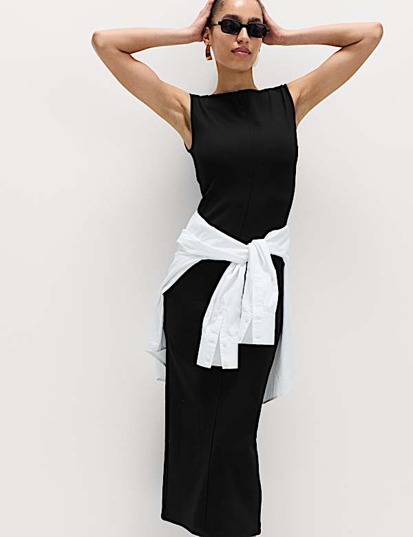 Midi-bodycon-jurk van jersey - NL