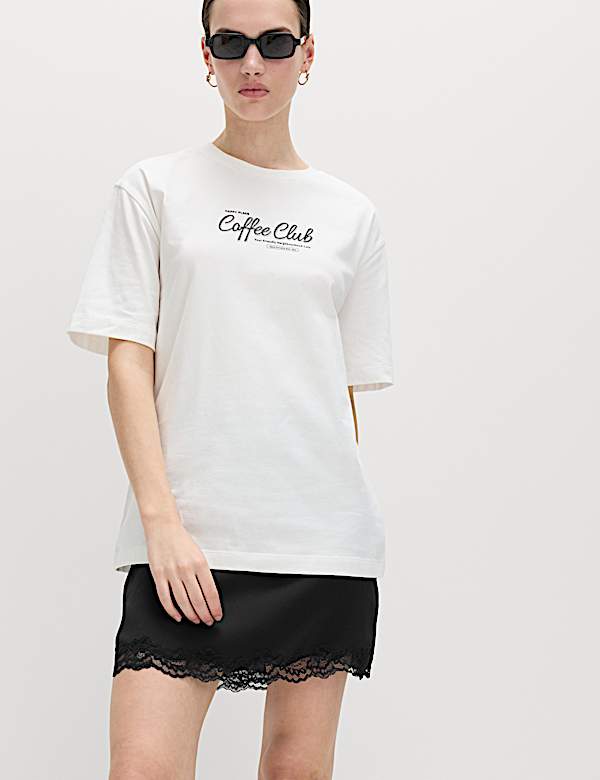 Lace Insert Mini Slip Skirt - IL