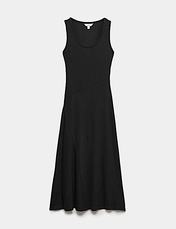 Cotton Rich Ribbed Midi Column Dress - ES