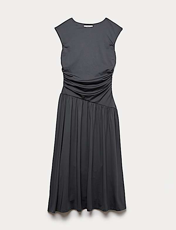 Jersey Dropped Waist Midi Dress - EE
