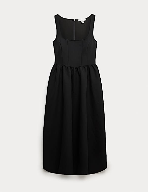 Midi-Skaterkleid mit eckigem Ausschnitt - DE