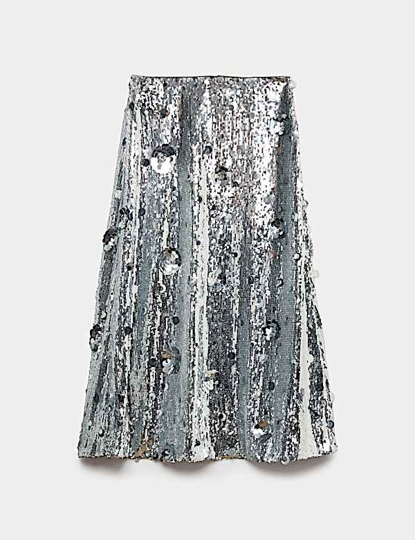 Sequin Midaxi A-Line Skirt - IT