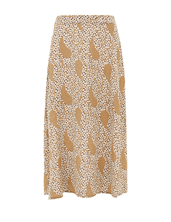 Floral Midi A-Line Skirt