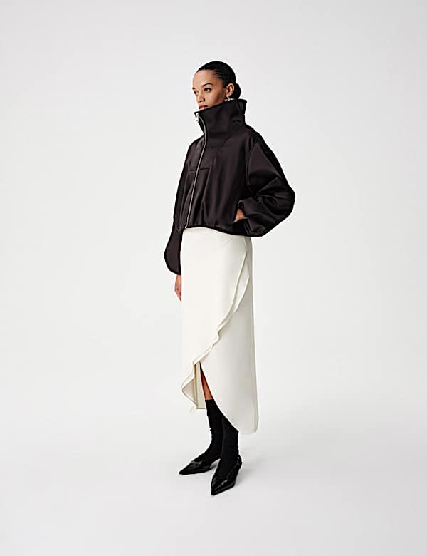 Draped Midi Asymmetric Skirt - MV