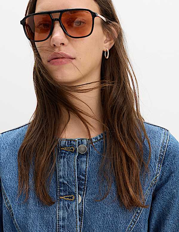 Denim Button Through Midi Waisted Dress - MV