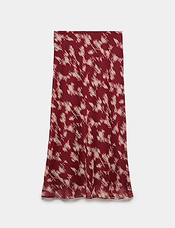 Chiffon Floral Midi Slip Skirt - CH