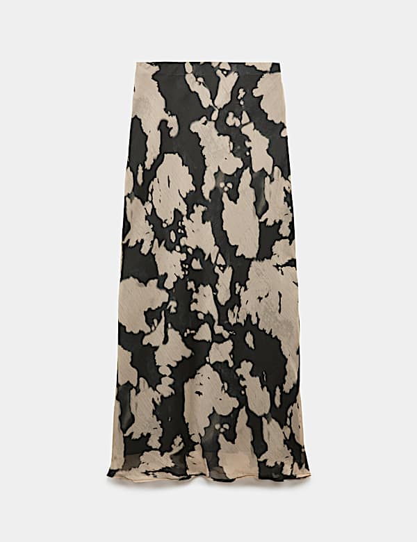 Chiffon Abstract Printed Midi Slip Skirt - MV