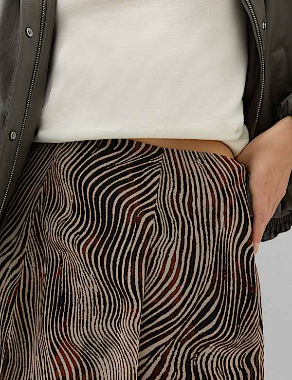 Animal Print Midi Circle Skirt - NO