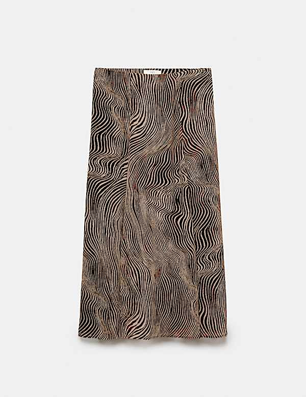 Animal Print Midi Circle Skirt - NO