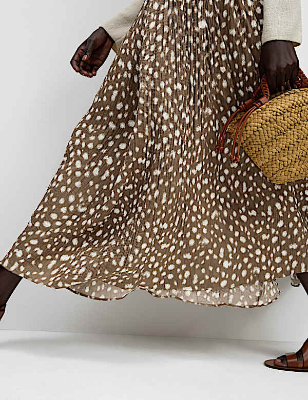 Rok Midaxi Lipit Motif Hewan - ID