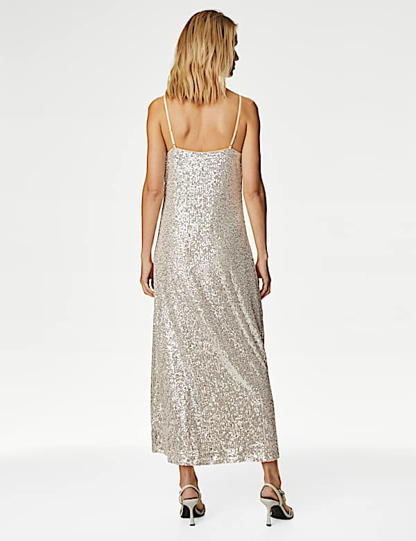 Sequin V-Neck Midaxi Cami Dress