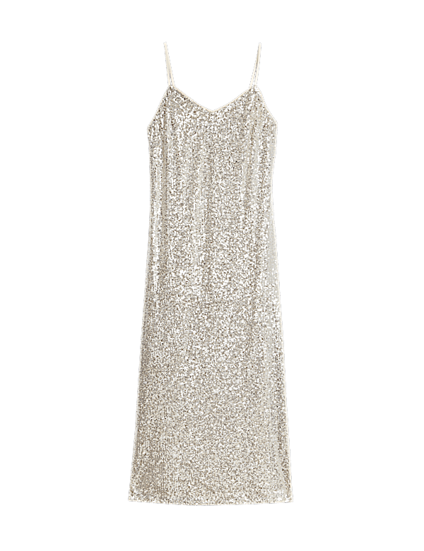 Sequin V-Neck Midaxi Cami Dress