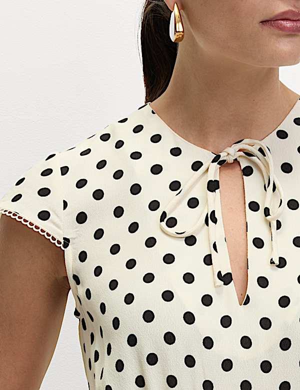 Floral Tie Neck Midaxi Tea Dress