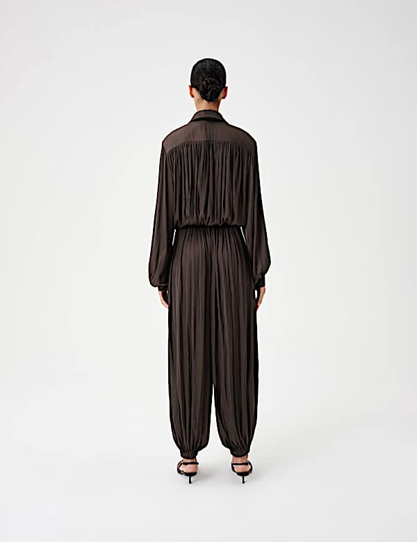 Pleated Satin Jumpsuit - AT