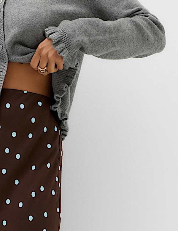 Polka Dot Maxi Slip Skirt - UA