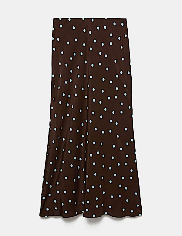 Polka Dot Maxi Slip Skirt - UA