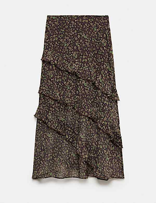 Floral Midi Tiered Skirt - CH