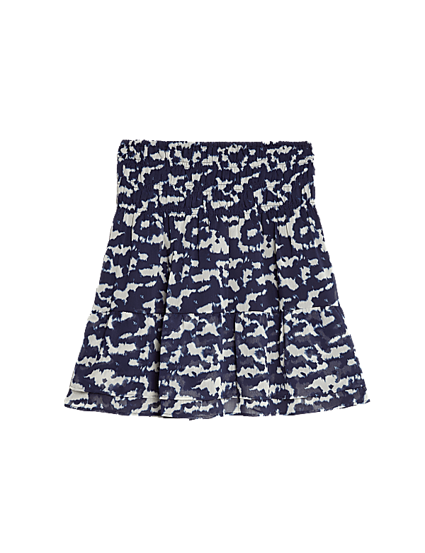 Chiffon Pleated Mini Skater Skirt