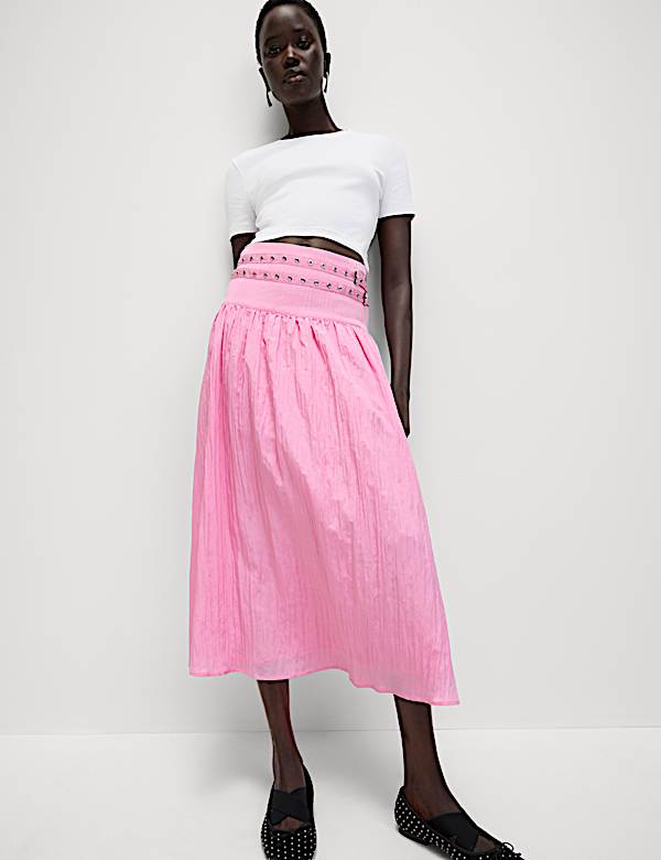 Belted Midaxi Skirt | MEDIUM PINK | Skirts | M&S CY
