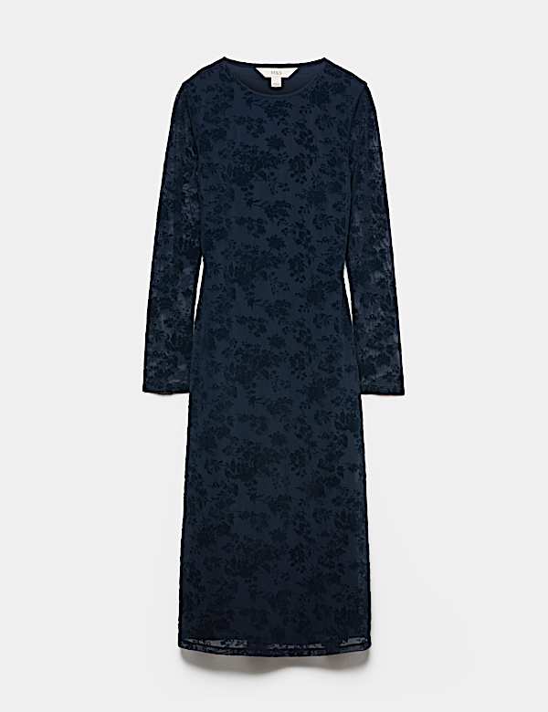 Jersey Flora Flockedl Midaxi Column Dress