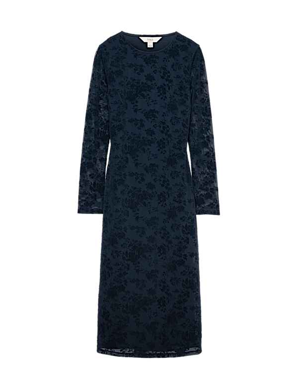 Jersey Flora Flockedl Midaxi Column Dress