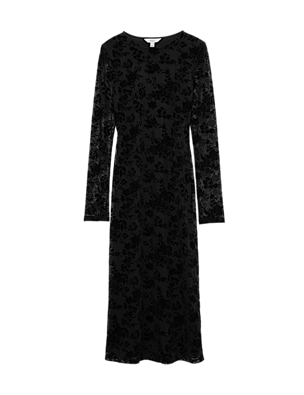 Jersey Flora Flockedl Midaxi Column Dress